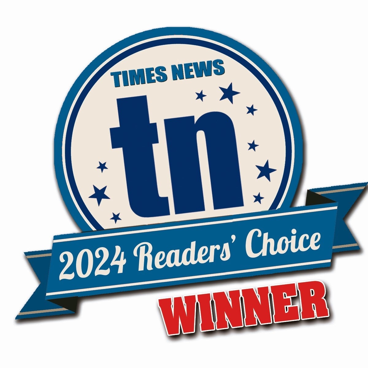 Times News tn 2024 Readers' Choice Winner award badge.